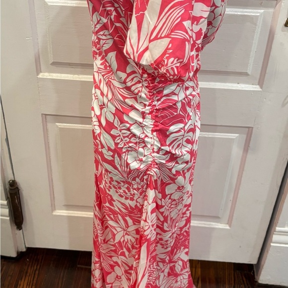 J McLaughlin Fernanda Silk Blend Pink White Floral Dress Sz 8 Rn159236 - Picture 5 of 8